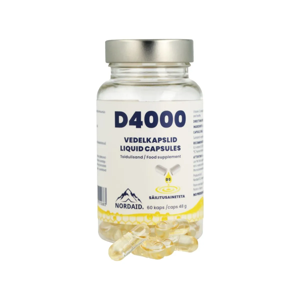 NORDAID D-VITAMIIN D4000 VEDELKAPSEL N60 - Product Image