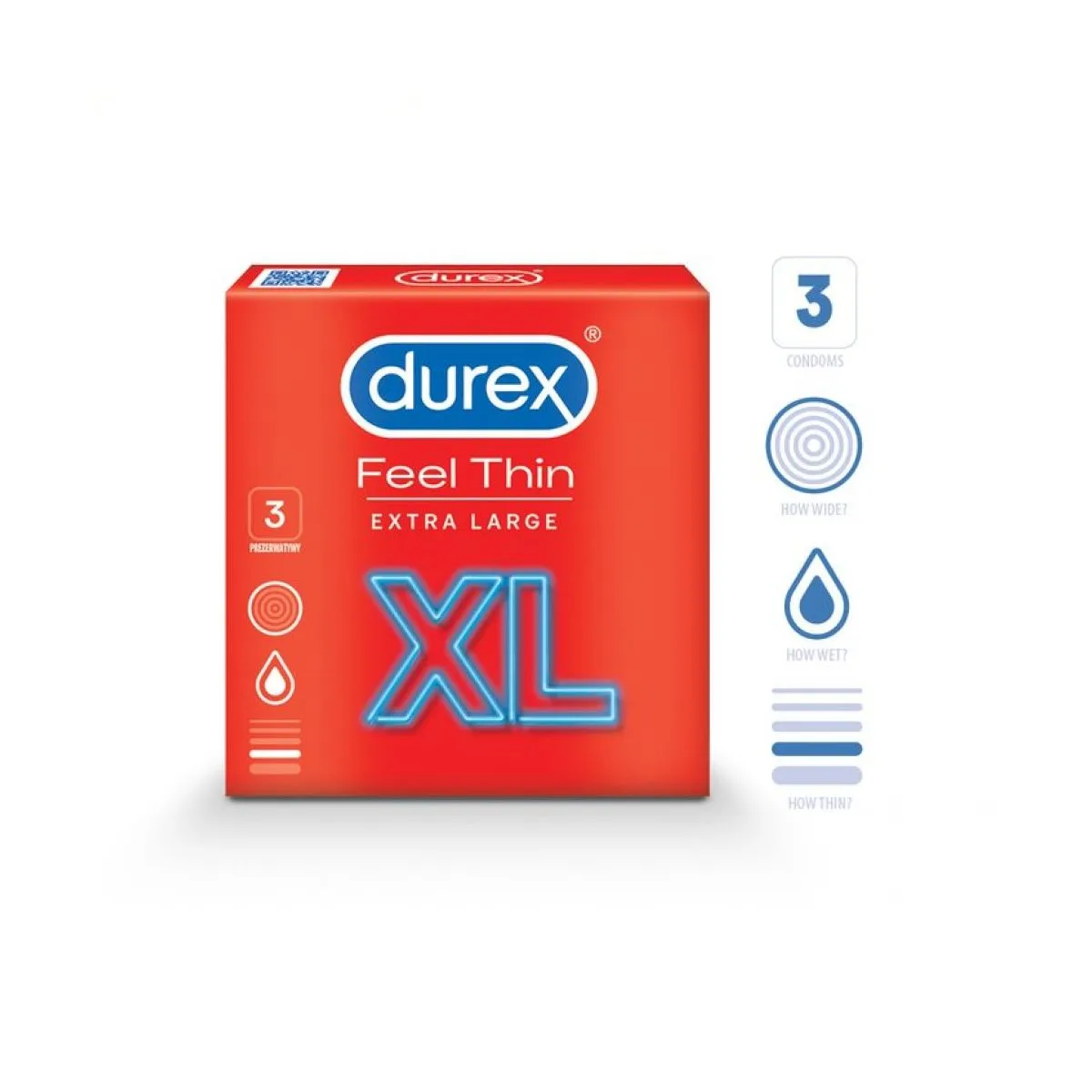 DUREX KONDOOMID FEEL THIN XL N3 - Product Image