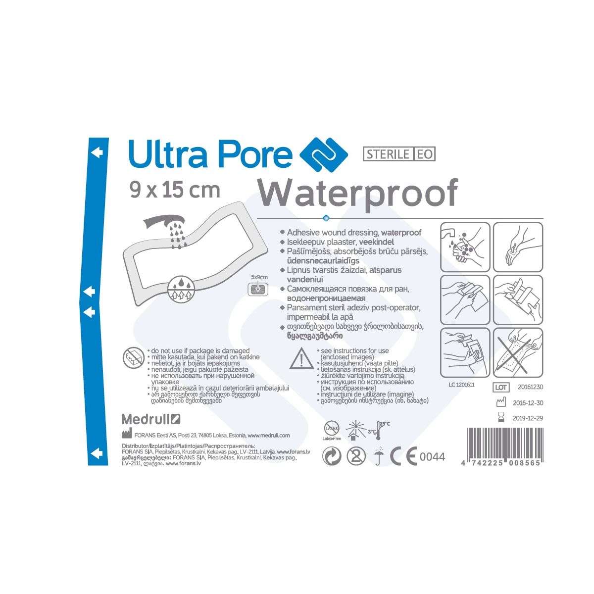 ISEKLEEPUV PLAASTER VEEKINDEL ULTRA PORE 9X15CM (MEDRULL) - Product Image
