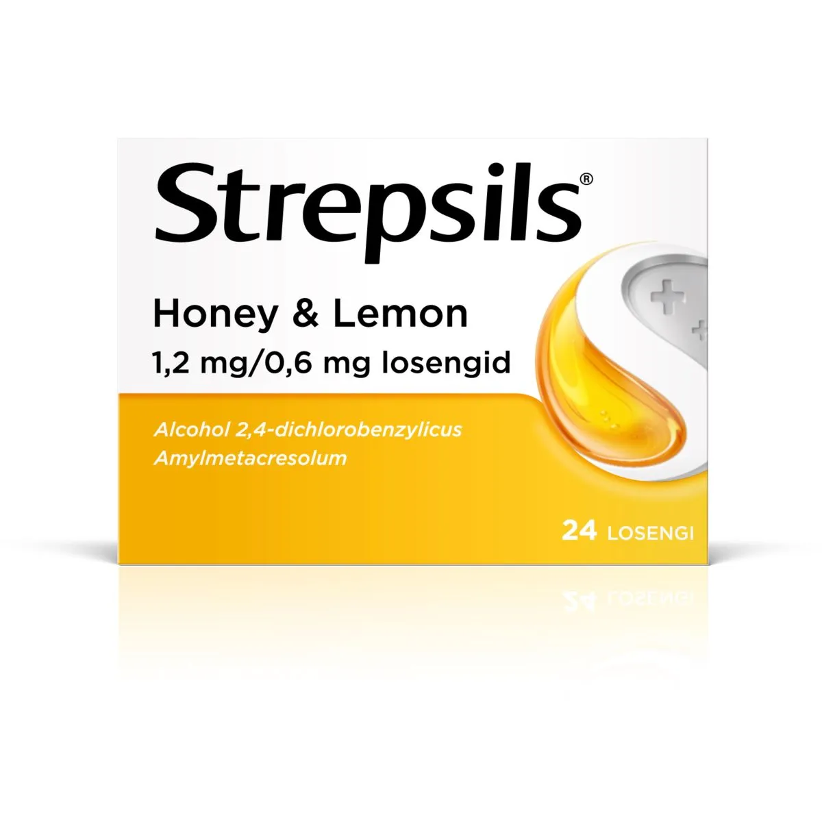 STREPSILS HONEY& LEMON LOSENG 0,6MG+1,2MG N24 - Product Image