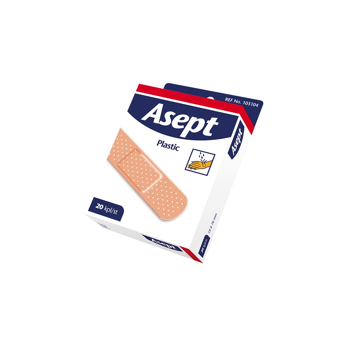 ASEPT PLAASTER PLASTIC 1,9X7,6CM N20