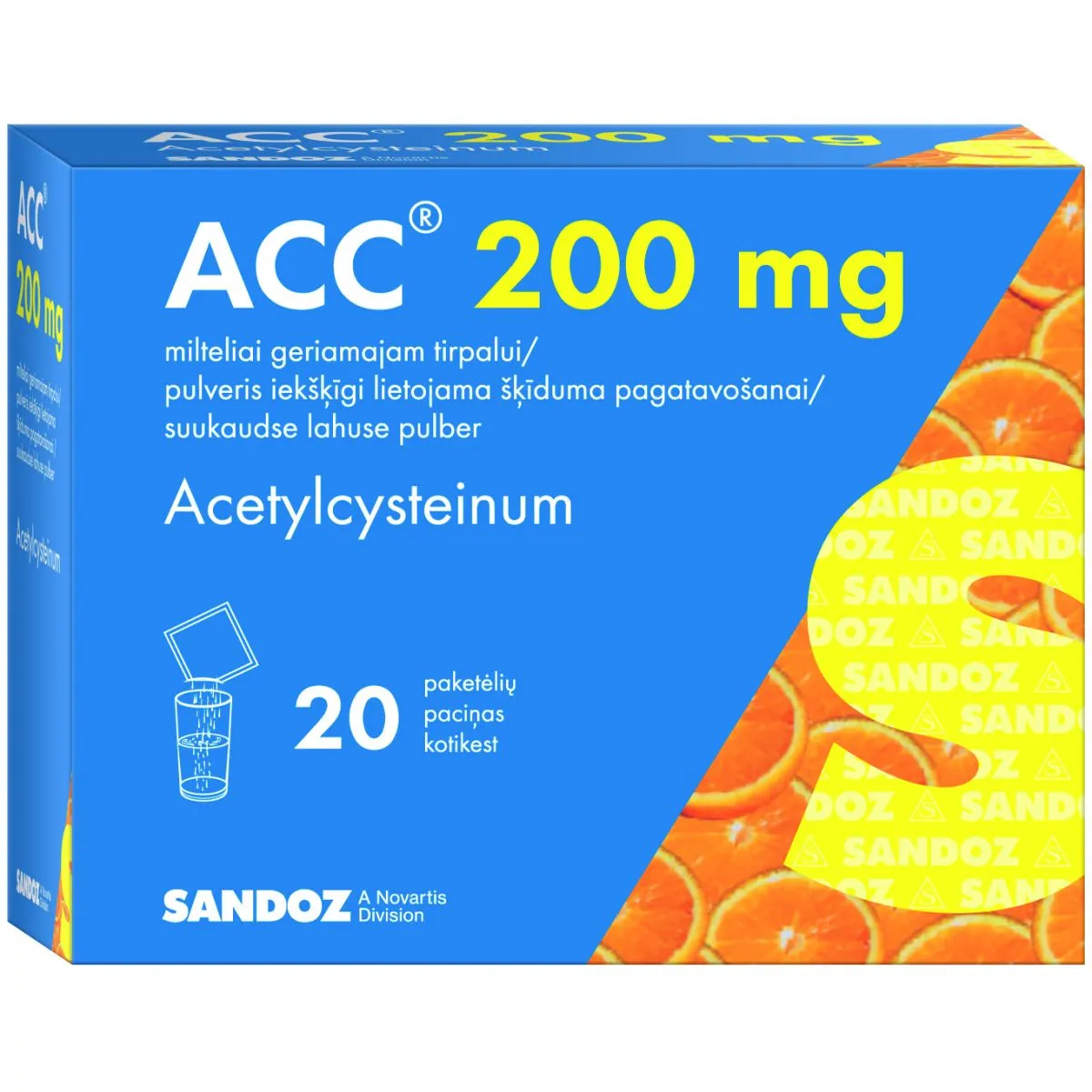ACC 200MG SUUKAUDSE LAHUSE PULBER 200MG N20 - Product Image