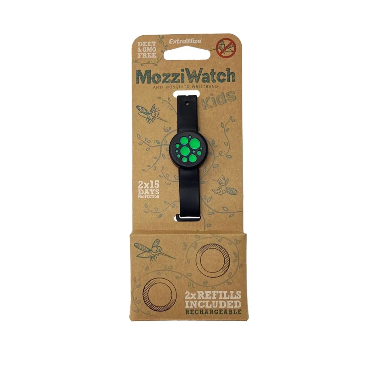 MOZZIWATCH SÄÄSETÕRJE KÄEPAEL LASTELE ROHELINE + 2 TÄITETABLETTI - Product Image