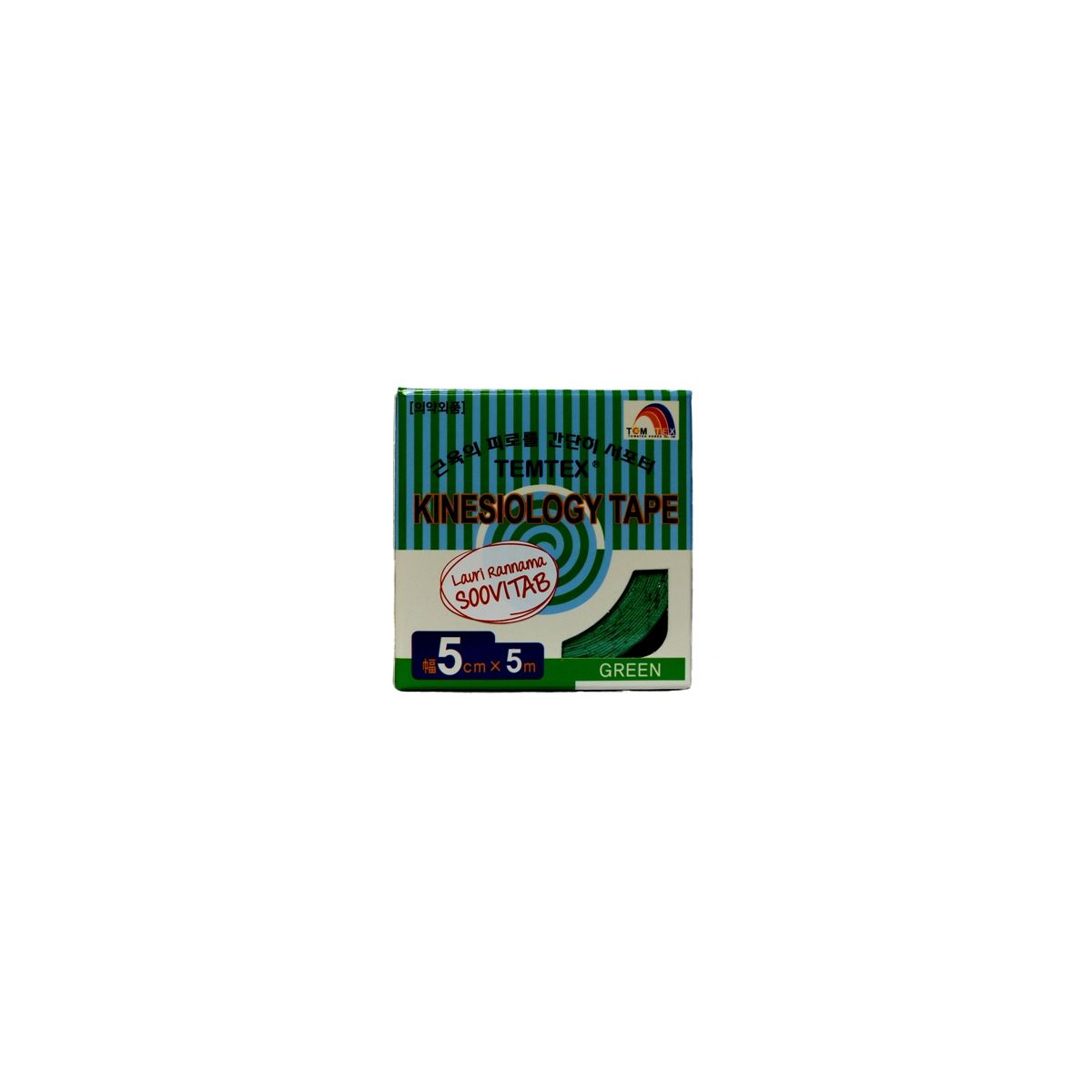 TEMTEX KINESIOLOOGILINE TEIP 5CMX5M ROHELINE N1 - Product Image