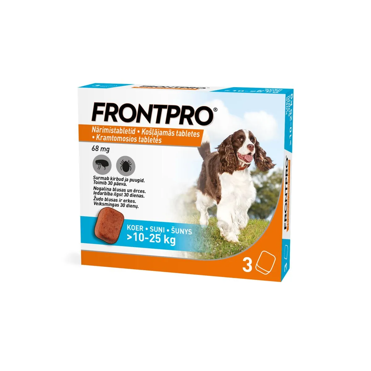 FRONTPRO NÄRIMISTABLETT 68MG N3 (10-25KG) - Product Image