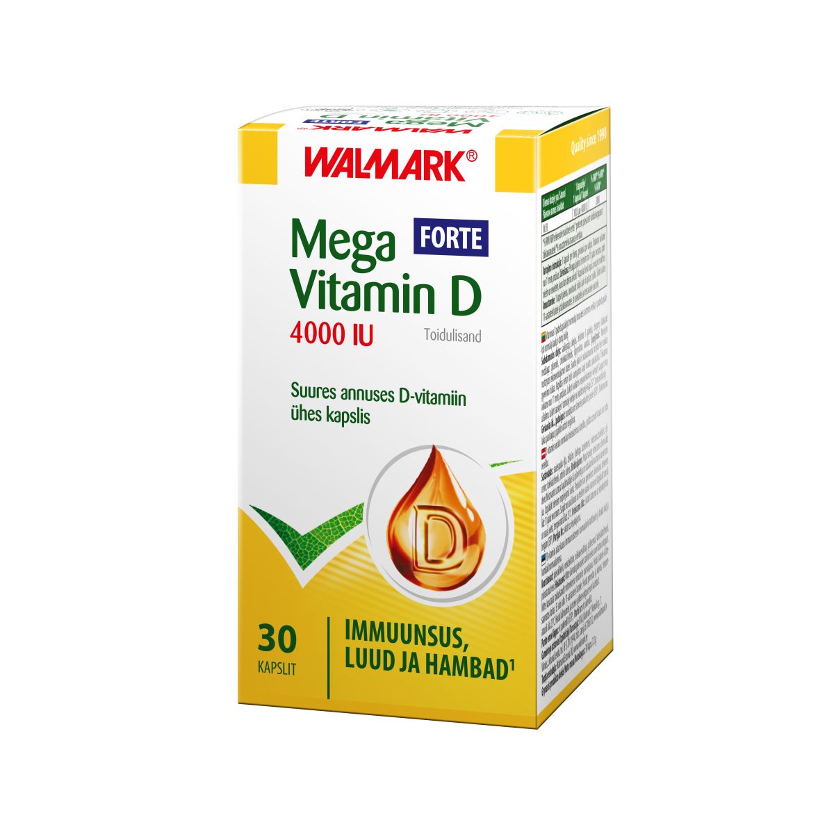 WALMARK MEGA VITAMIN D 4000IU FORTE KAPSLID N30 - Product Image