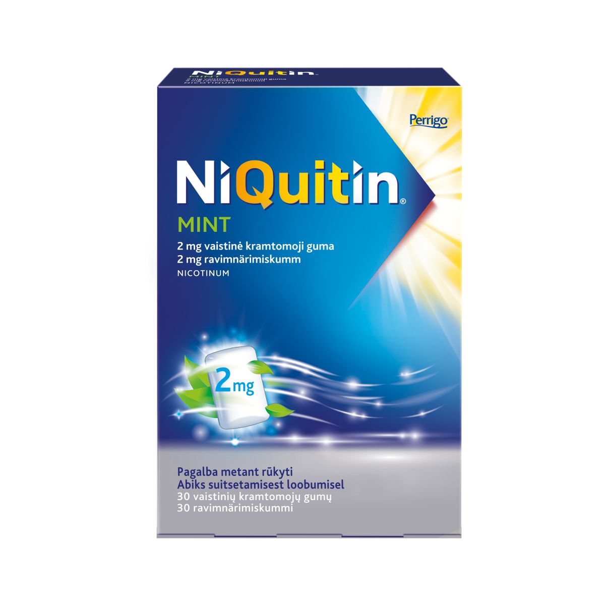 NIQUITIN MINT 2MG RAVIMNÄRIMISKUMM N30 - Product Image