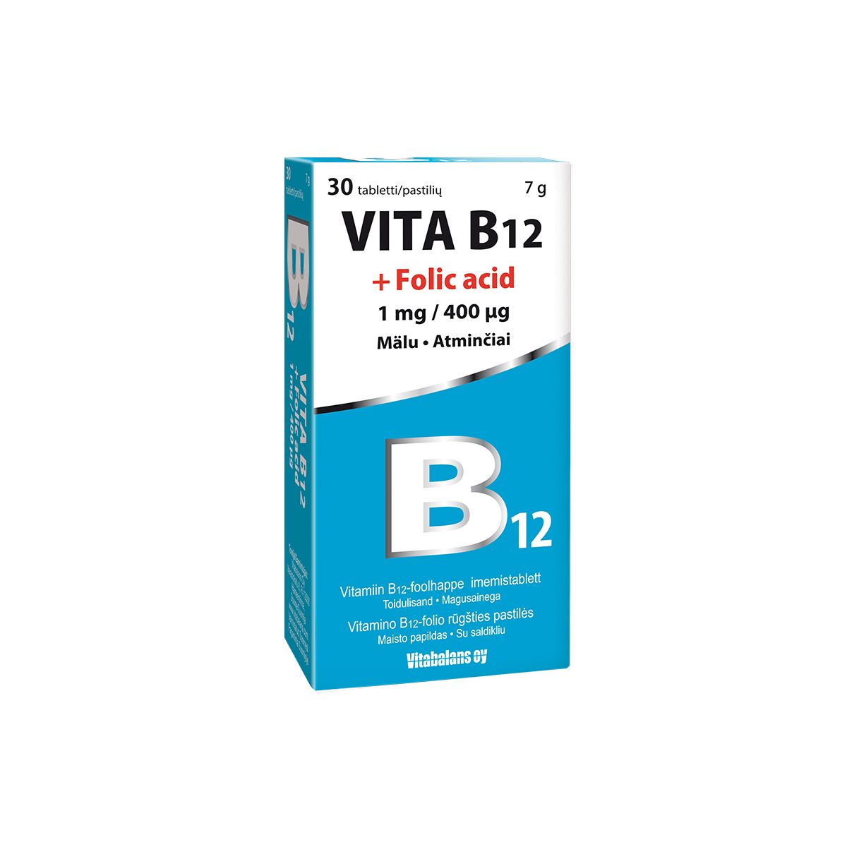 VITA B12 + FOOLHAPE TBL 1MG/400MCG N30 - Product Image