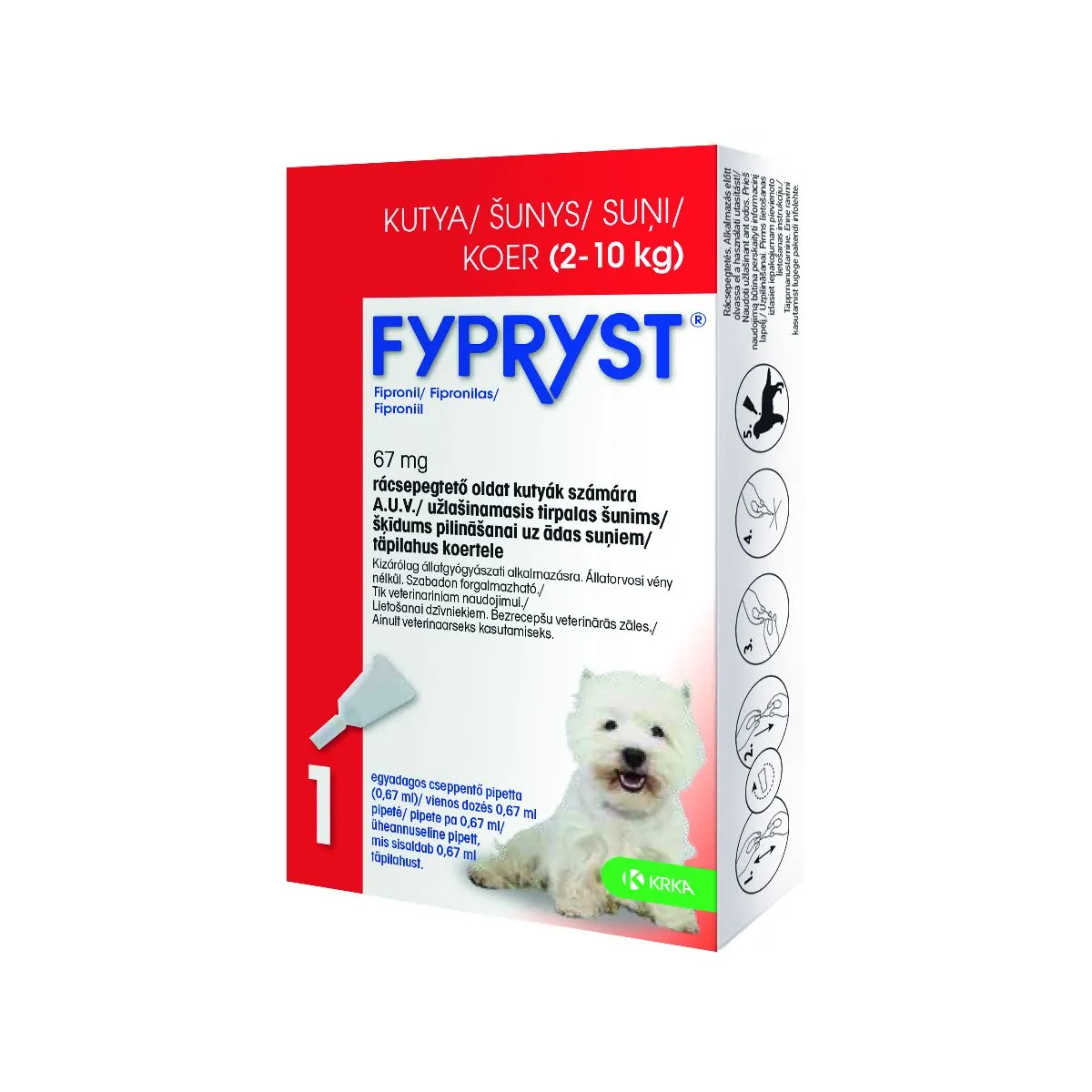FYPRYST TÄPILAHUS 67MG/0,67ML 0,67ML N1 (2-10KG) - Product Image