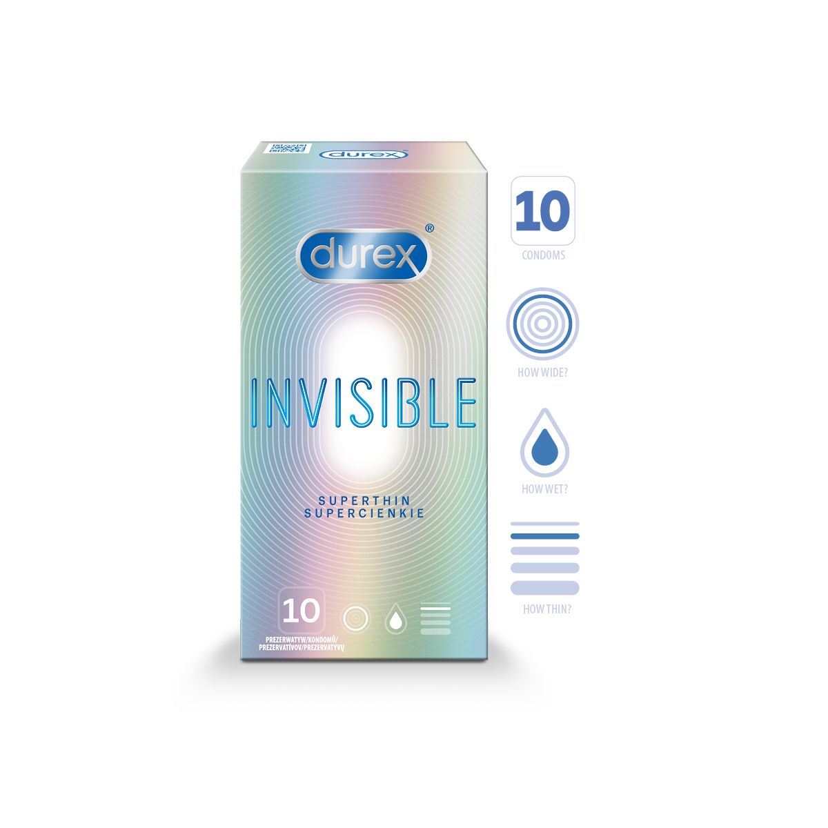 DUREX KONDOOMID INVISIBLE EXTRA SENSITIV N10 - Product Image