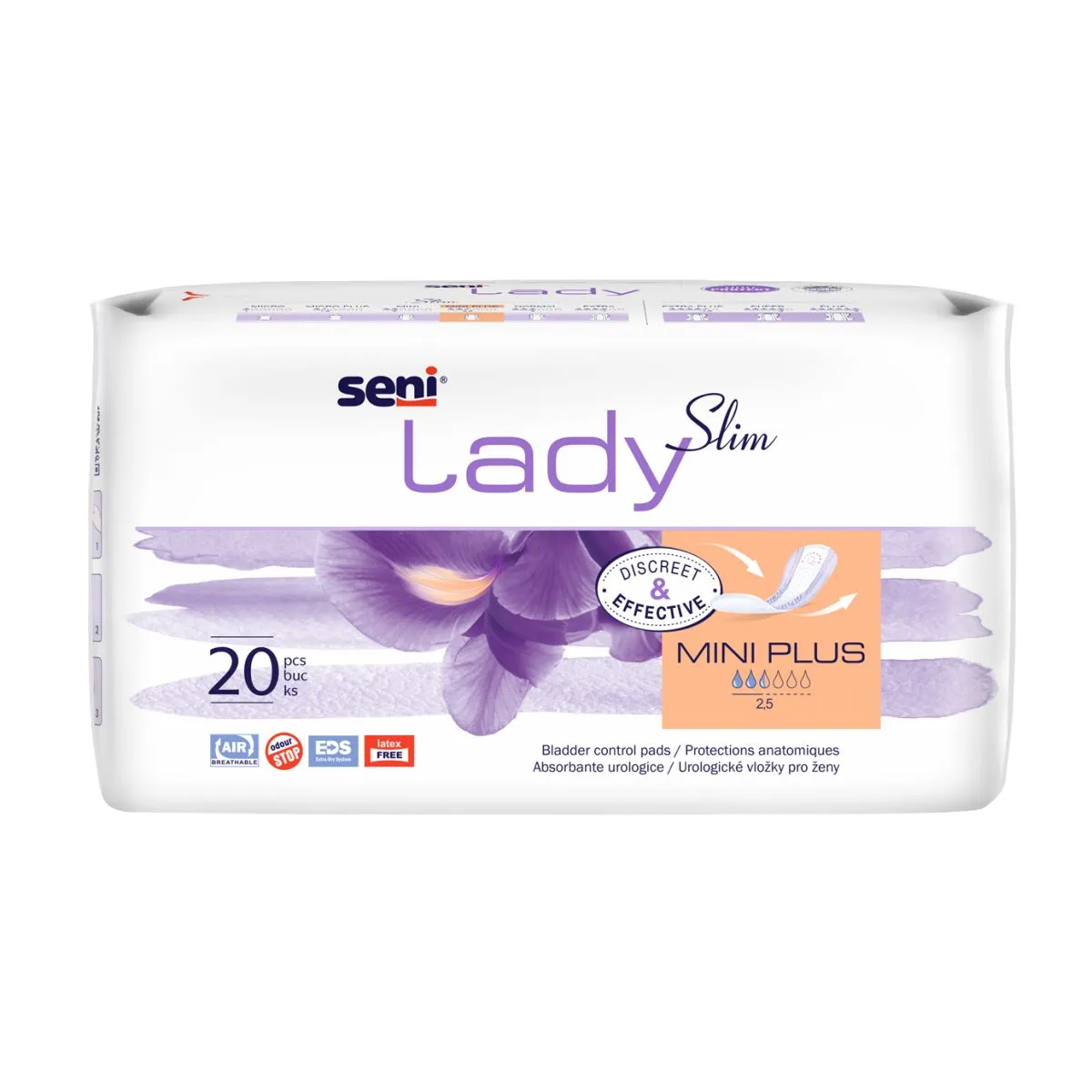 SENI LADY SLIM MINI PLUS URIINIPIDAM. SIDEMED 260ML N20 - Product Image