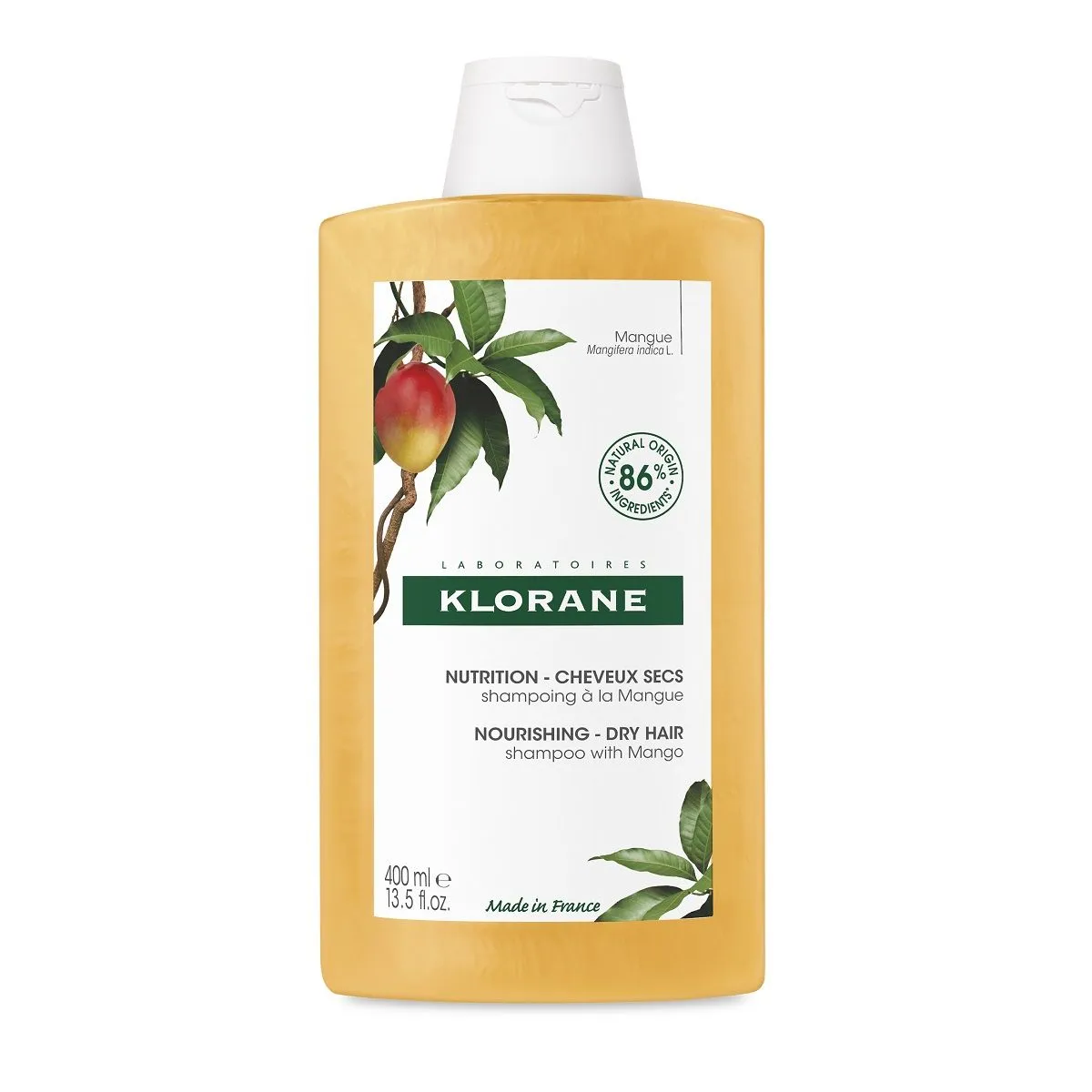 KLORANE SHAMPOON MANGO KUIVADELE JUUSTELE 400ML - Product Image