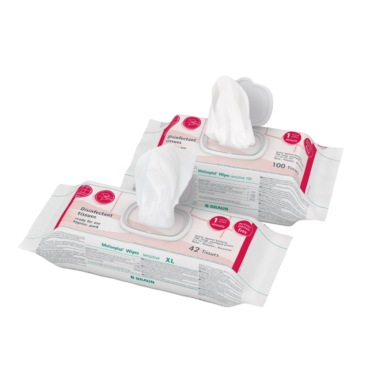 MELISEPTOL® WIPES SENSITIVE 100 18CMX20CM N100 - Product Image