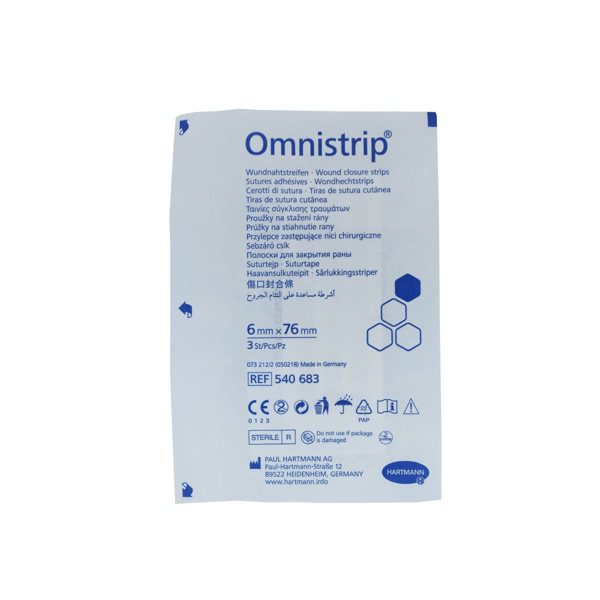 OMNISTRIP HAAVASULGEMISPLAASTER 6X76MM N3 - Product Image