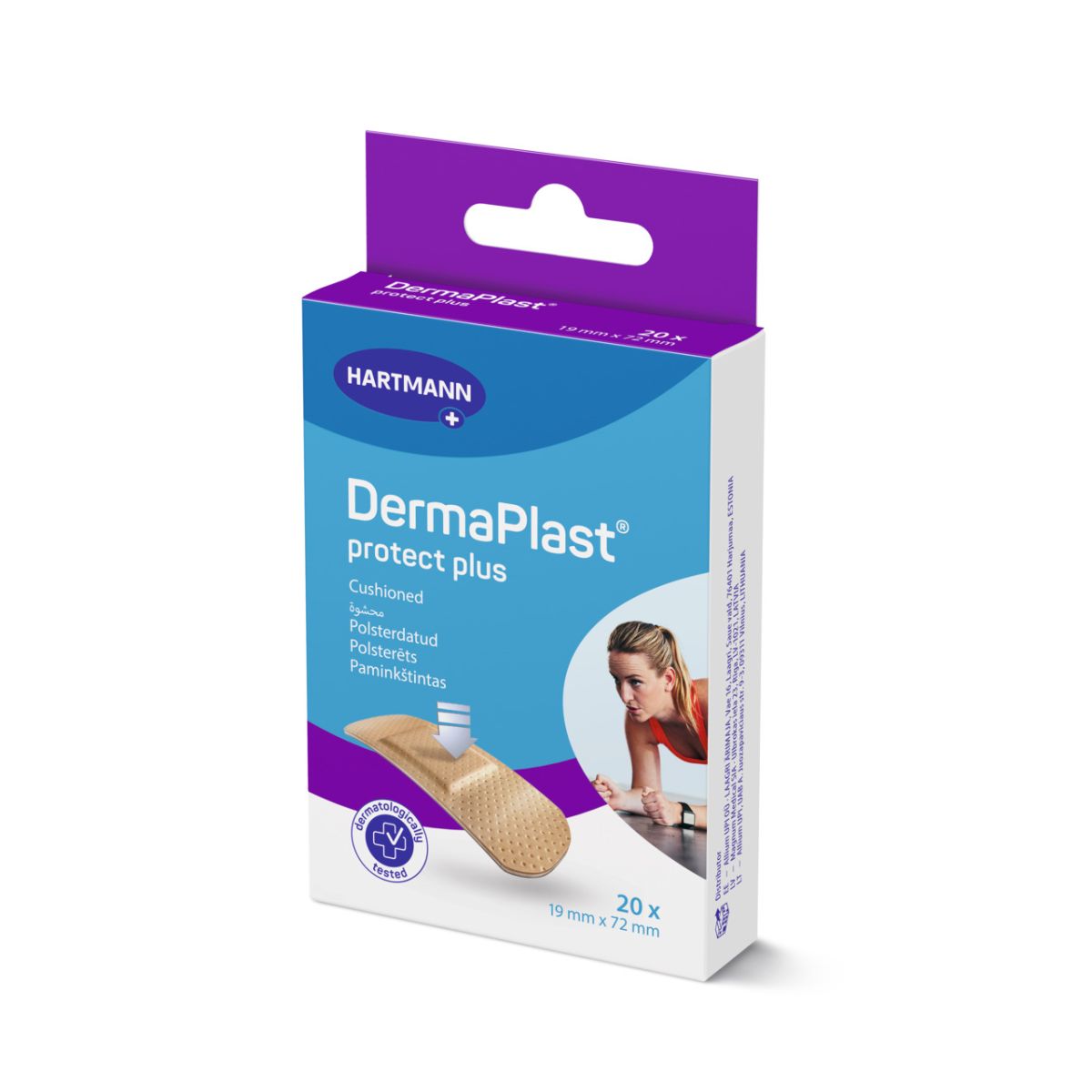 DERMAPLAST PLAASTRID PROTECT PLUS 19X72MM N20 - Product Image