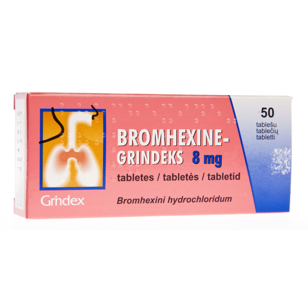 BROMHEXINE-GRINDEKS TBL 8MG N50 - Product Image