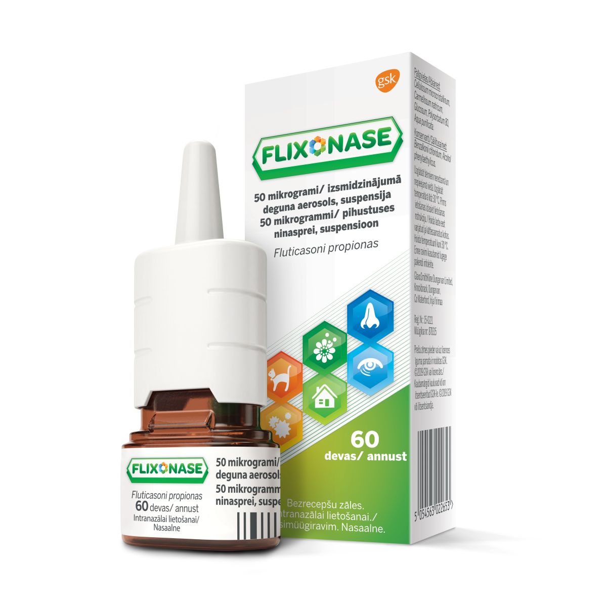 FLIXONASE NINASPREI, SUSPENSIOON 50MCG/D 60D - Product Image