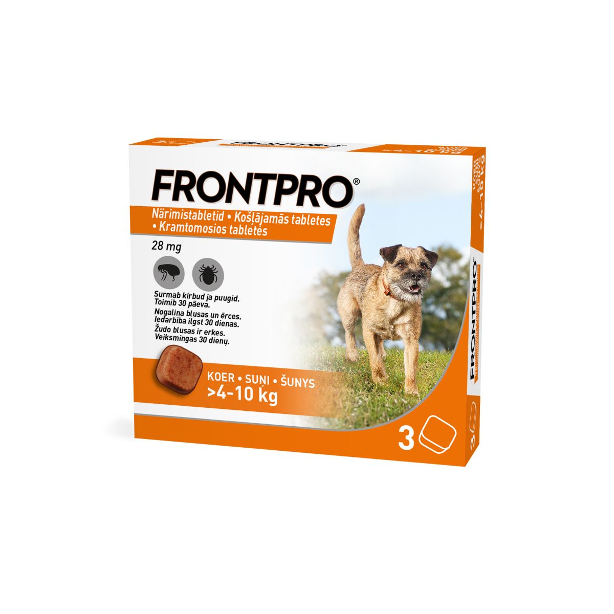 FRONTPRO NÄRIMISTABLETT 28MG N3 (4-10KG) - Product Image