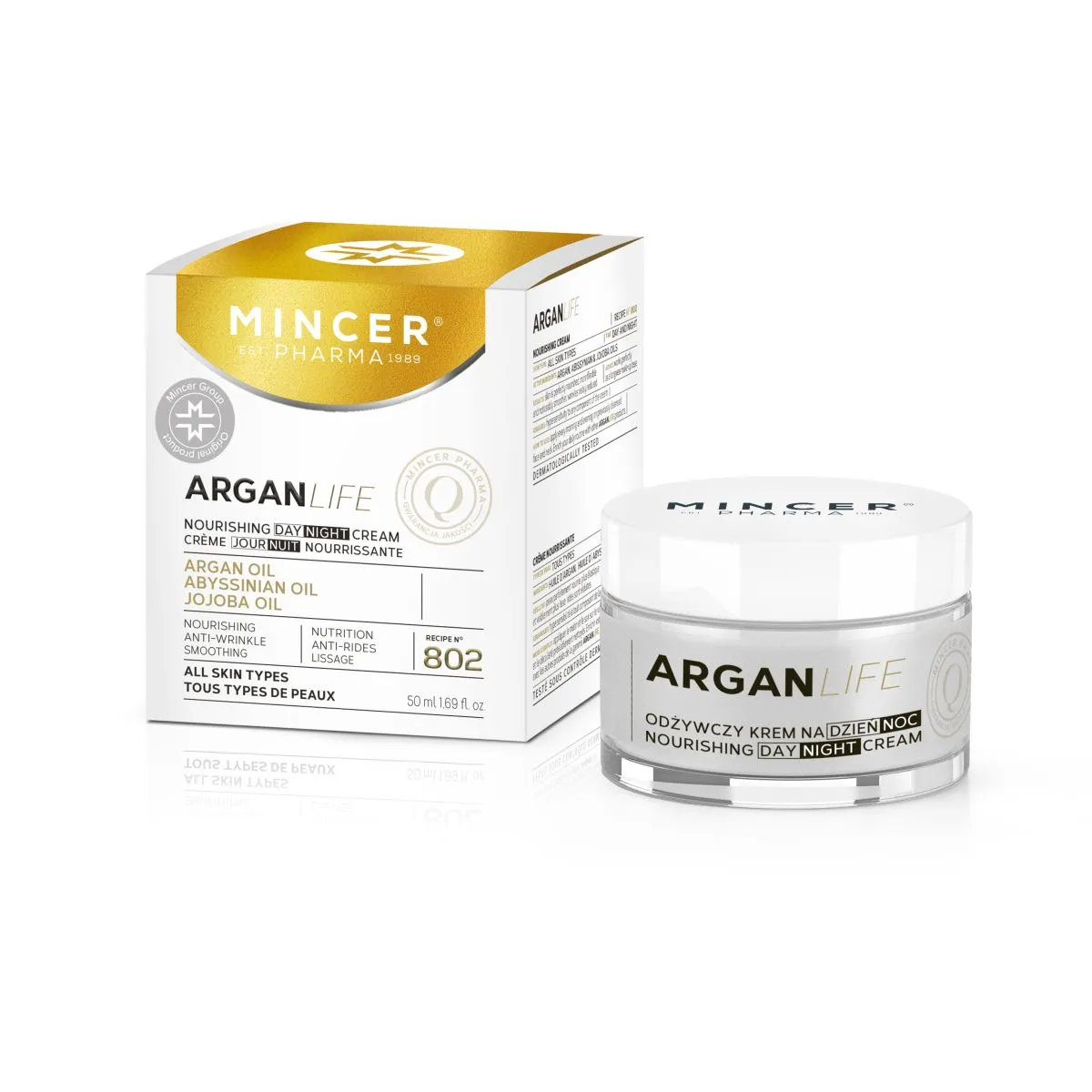 MINCER PHARMA ARGAN LIFE PÄEVA- JA ÖÖKREEM NIISUTAV 50ML - Product Image