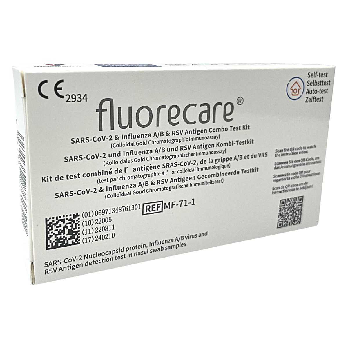 ANTIGEENI KIIRTEST SARS COV-2, A/B GRIPIVIIRUS JA RSV FLUORECARE N1