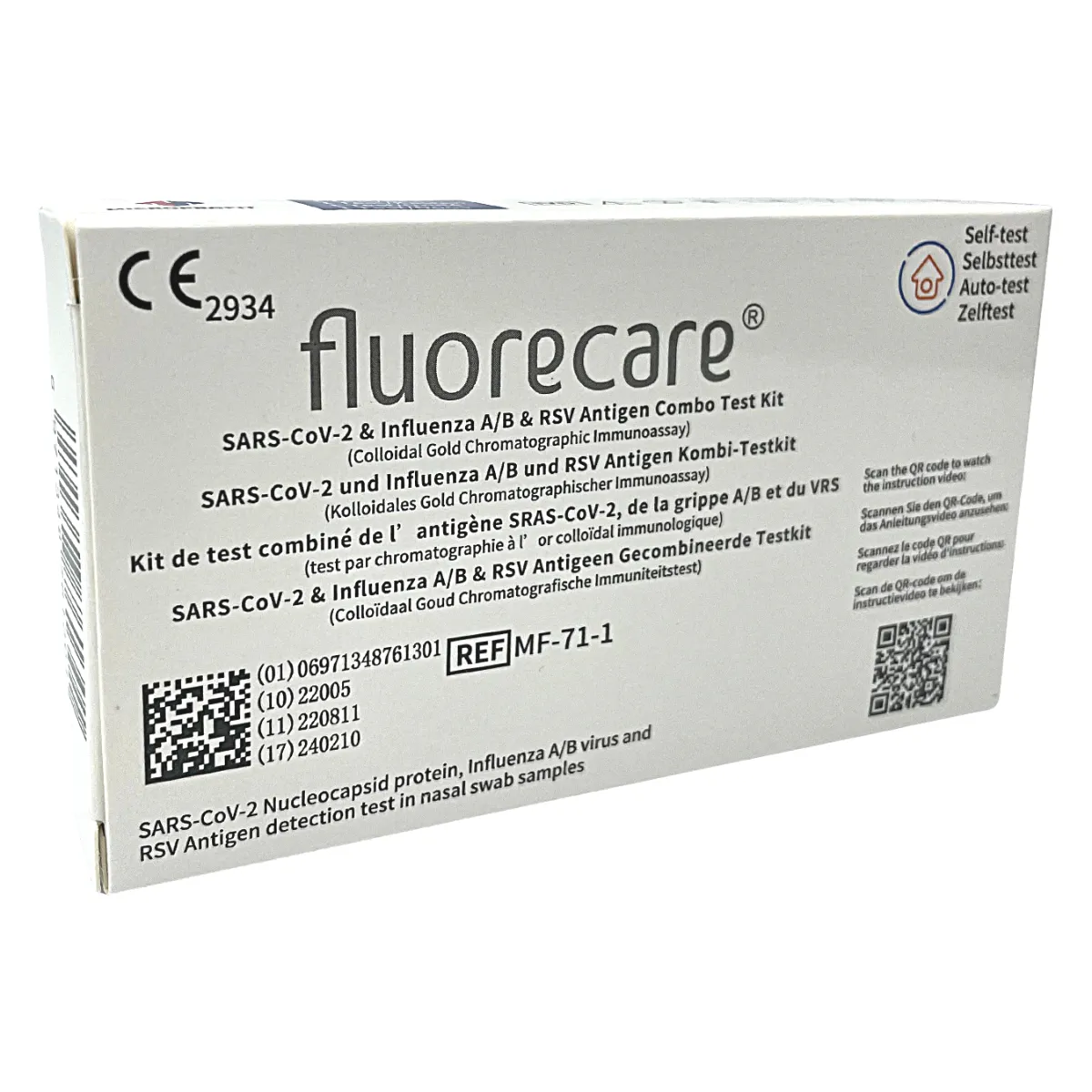 ANTIGEENI KIIRTEST SARS COV-2, A/B GRIPIVIIRUS JA RSV FLUORECARE N1 - Product Image 1