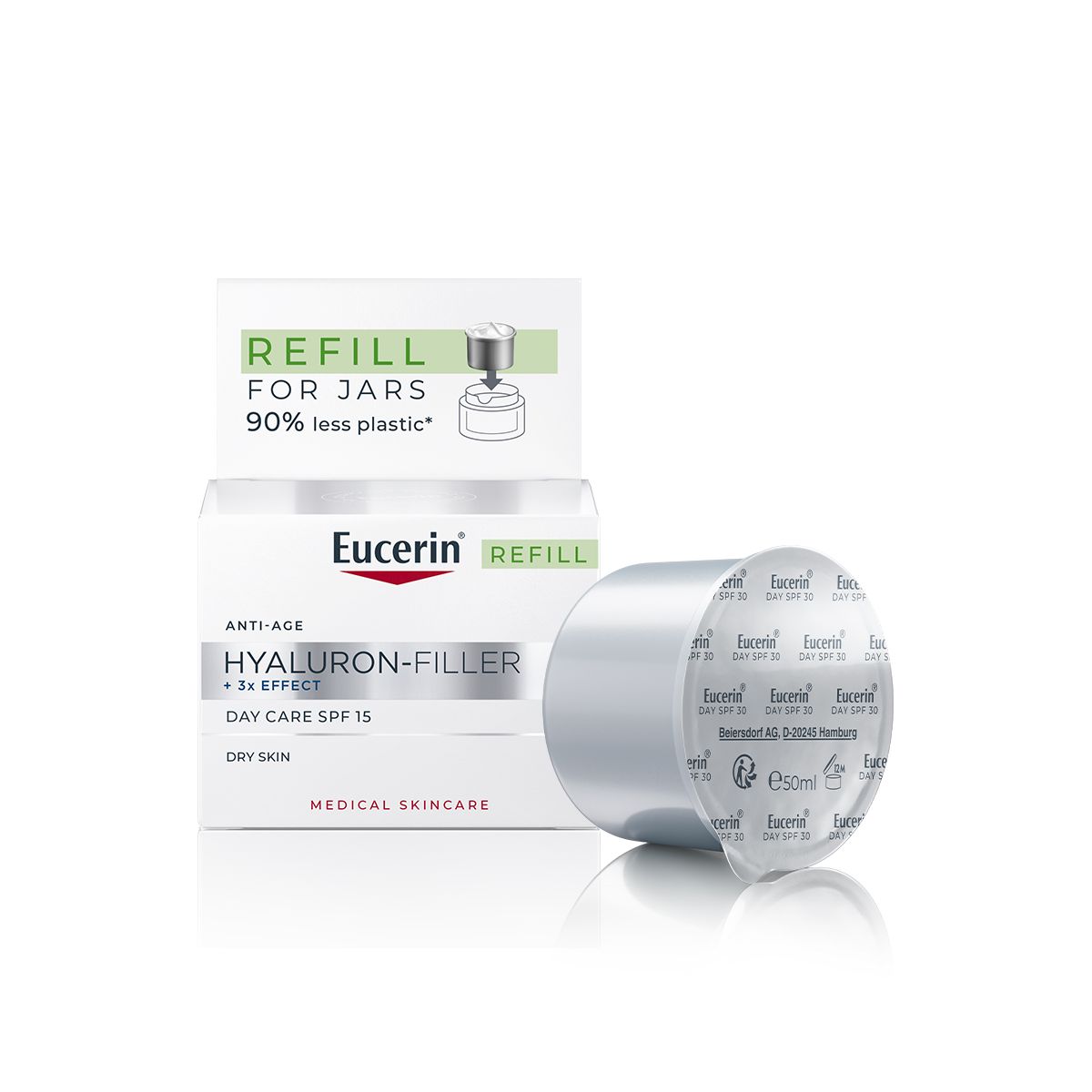 EUCERIN HYALURON-FILLER PÄEVAKREEM TÄITEPAKEND SPF15 50ML - Product Image