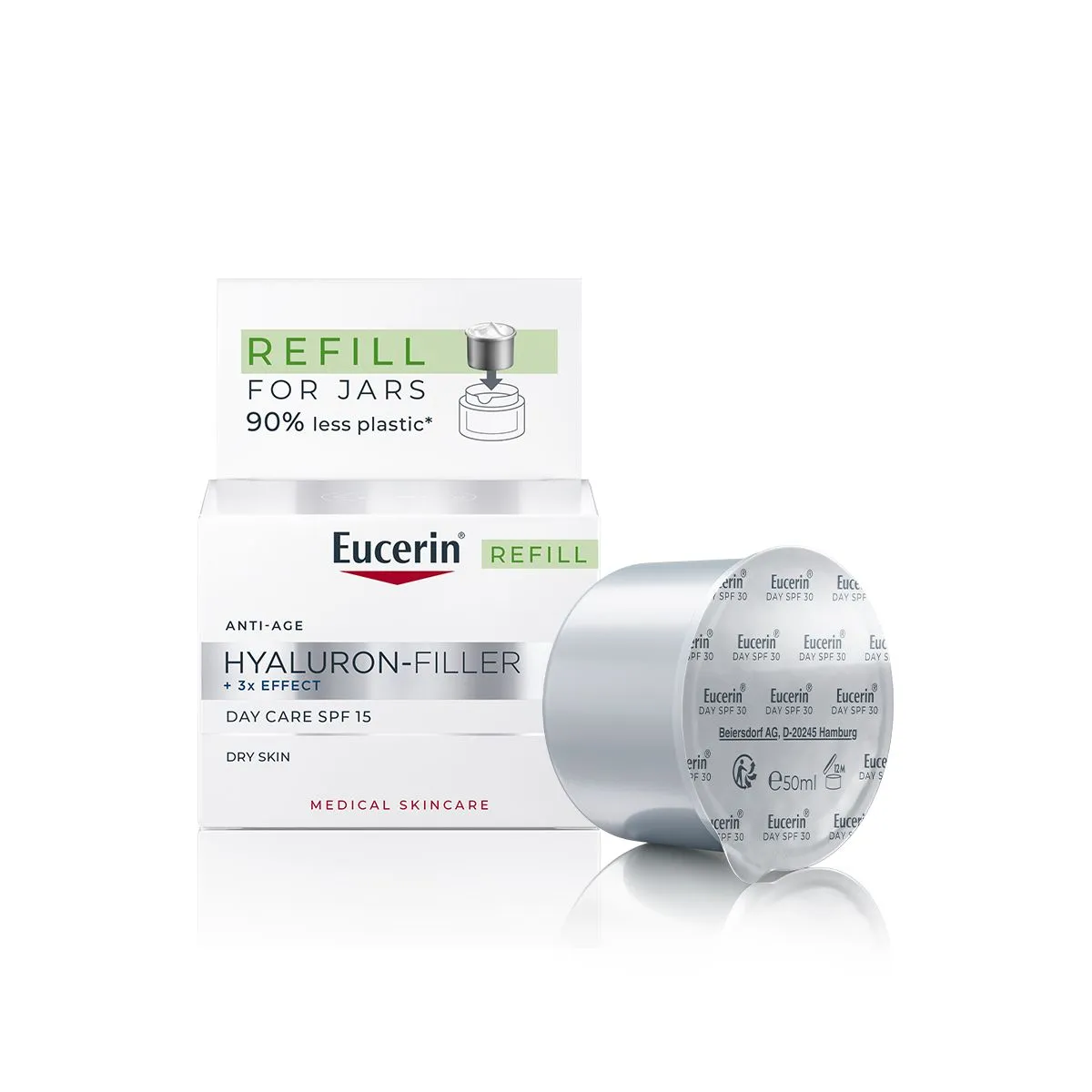 EUCERIN HYALURON-FILLER PÄEVAKREEM TÄITEPAKEND SPF15 50ML - Product Image
