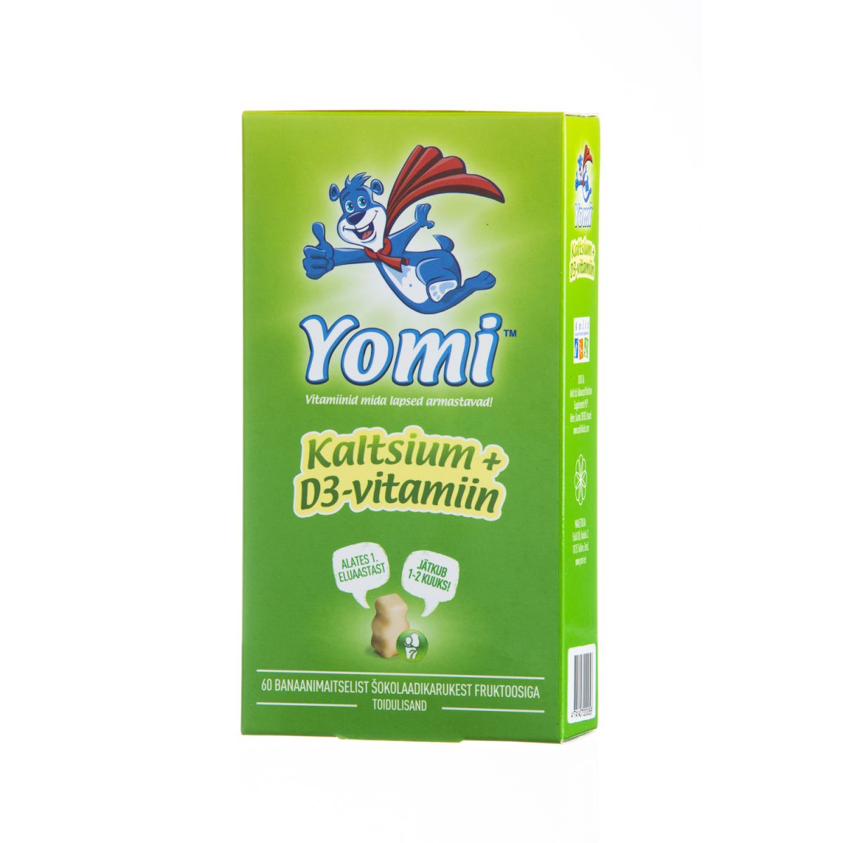YOMI CALCIUM + D3 BANAANIMAITSELINE KARUKE N60 - Product Image