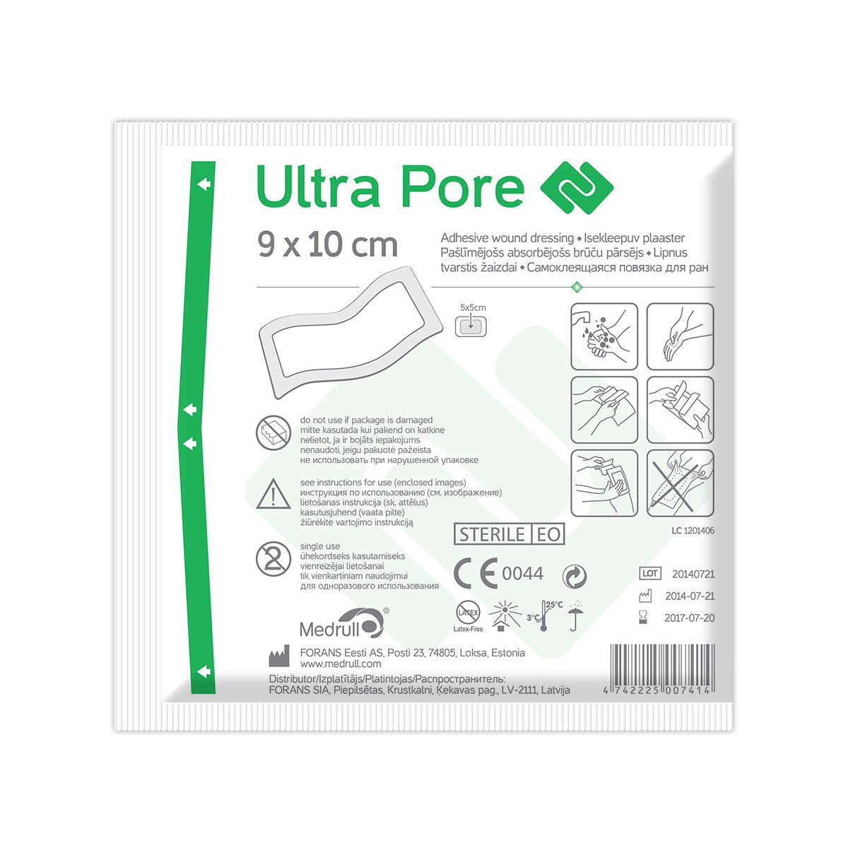 ISEKLEEPUV PLAASTER ULTRA PORE 9X10CM (MEDRULL) - Product Image