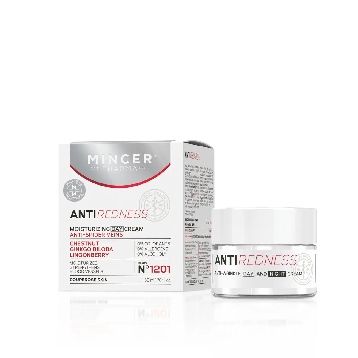 MINCER PHARMA REDNESS NÄOKREEM PUNETUSVASTANE 50ML - Product Image