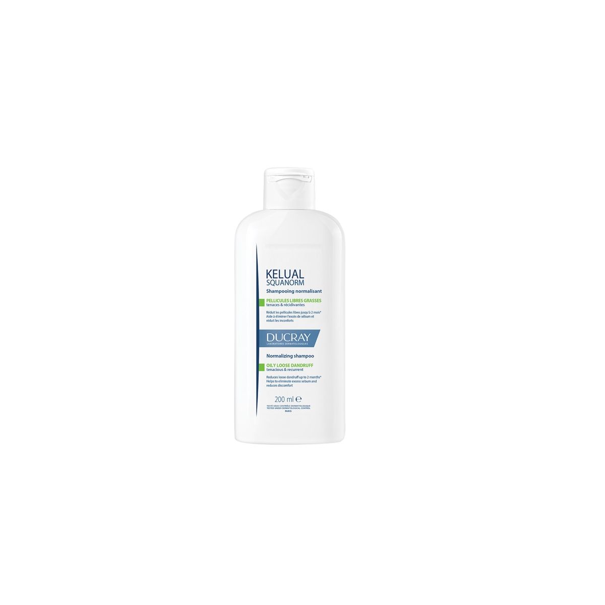 DUCRAY KELUAL SQUANORM SHAMPOON RASUSELE PEANAHALE 200ML UUS - Product Image