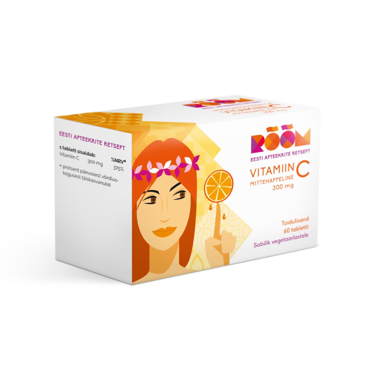 RÕÕM VITAMIIN C MITTEHAPPELINE TBL 300MG N60