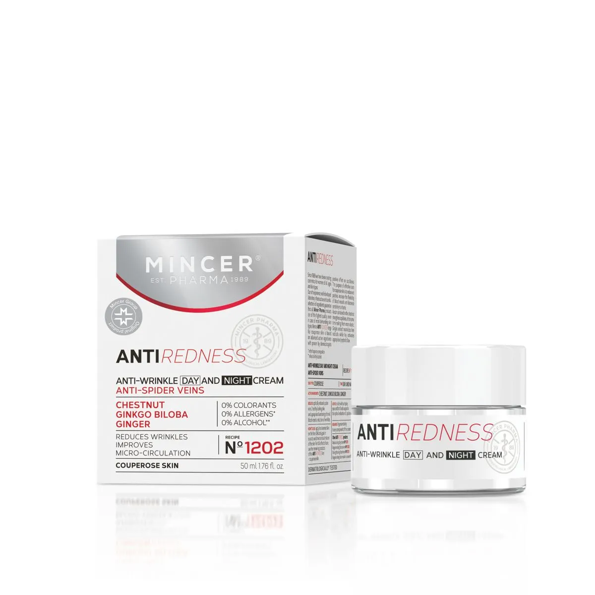 MINCER PHARMA REDNESS PÄEVA- JA ÖÖKREEM PUNETUSVASTANE 50ML - Product Image