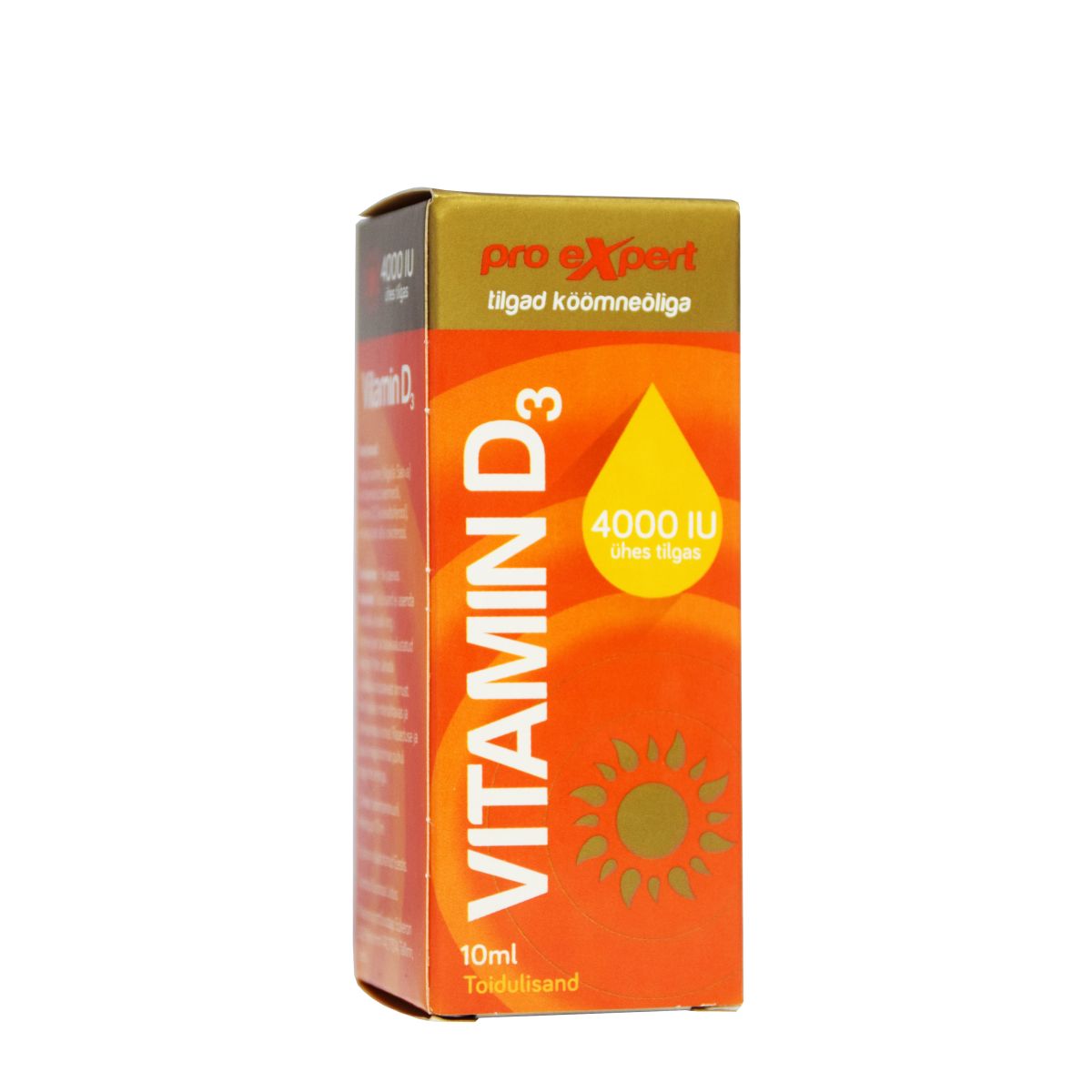 VITAMIN D3 PRO EXPERT 4000IU TILGAD KÖÖMNEÕLIGA 10ML - Product Image