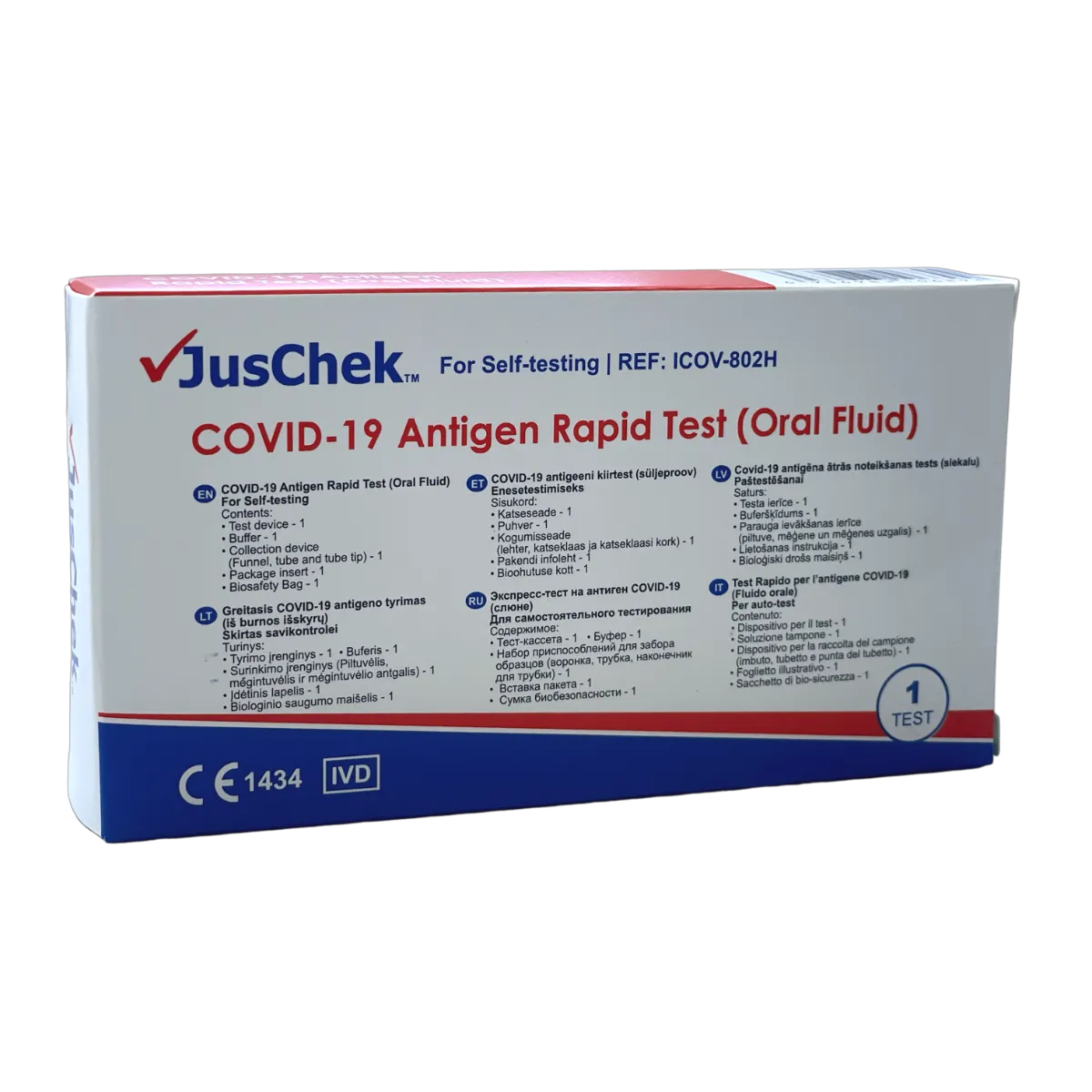 ANTIGEENI KIIRTEST COVID-19 JUSCHEK SÜLJEST ISE TESTIMISEKS N1 - Product Image
