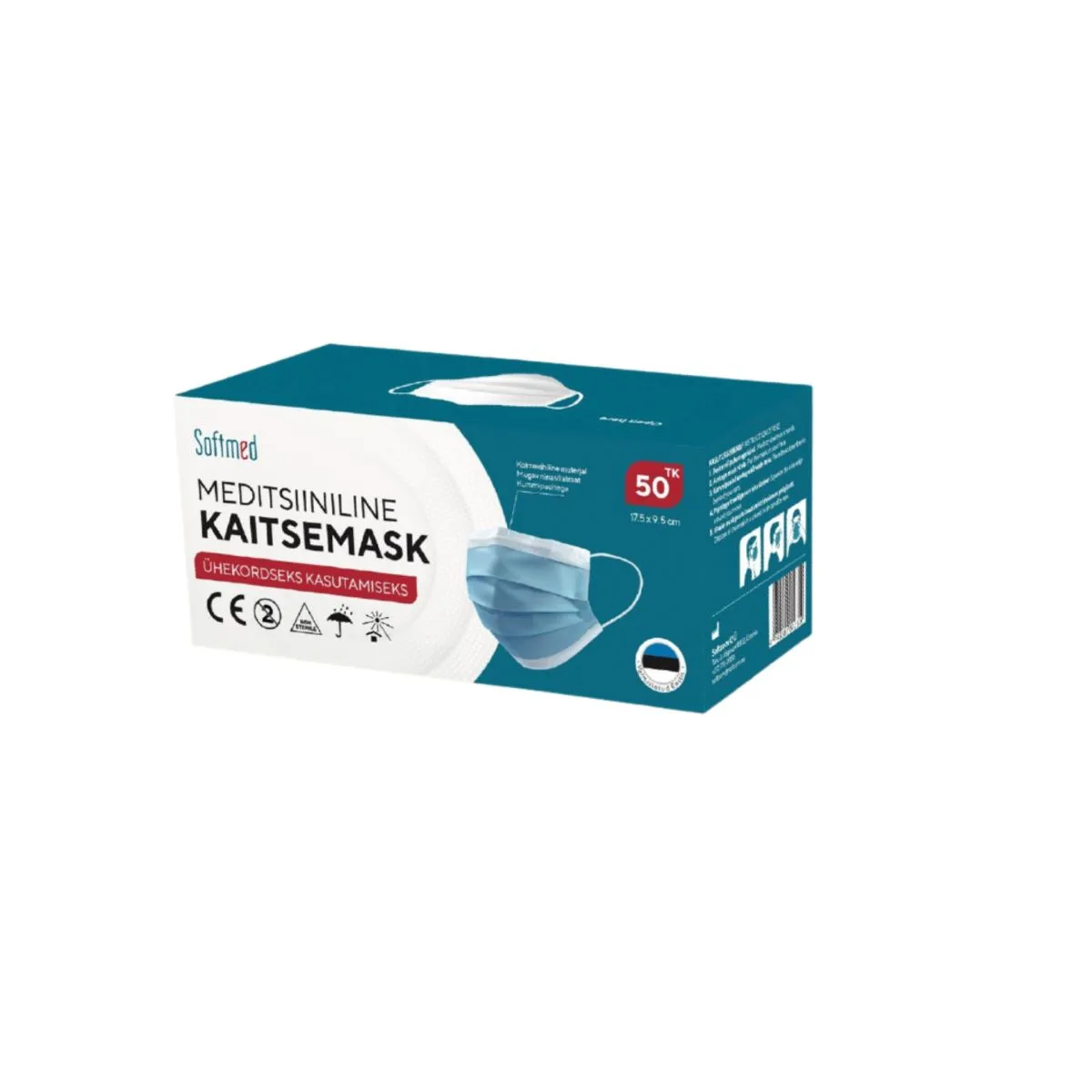 MASK MEDITSIINILINE SOFTMED ÜHEKORDNE KUMMIGA IIR N50 - Product Image