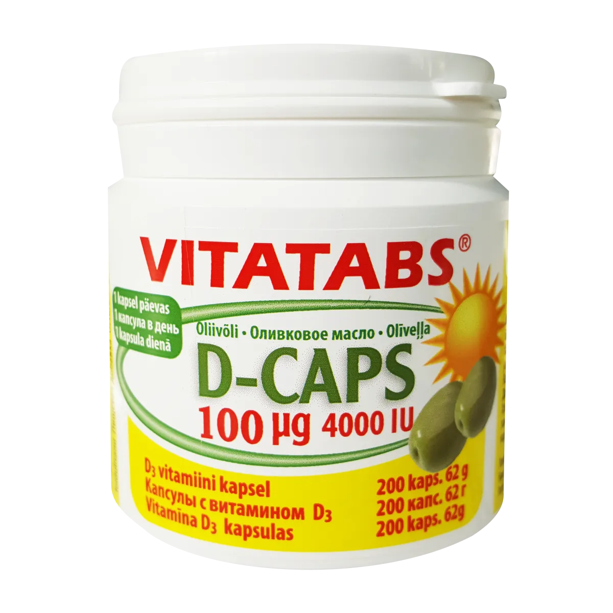 VITATABS D3 ÕLIKAPSLID 100MCG N200 - Product Image