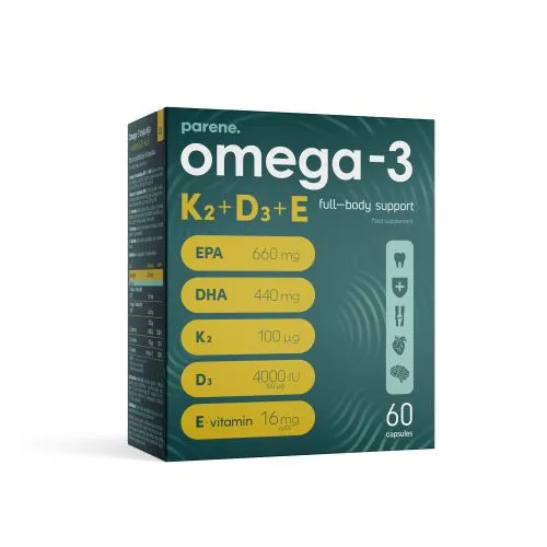 PARENE OMEGA-3 + K2 + D3 + E KAPSLID N60
