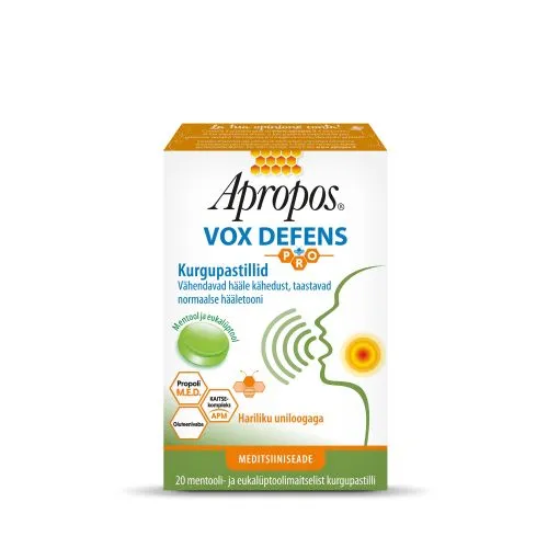APROPOS VOX DEFENS PASTILLID MENTOOL JA EUKALÜPT N20