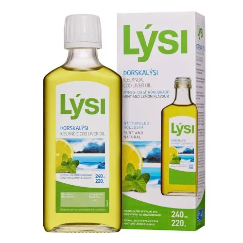 LYSI OMEGA-3 KALAMAKSAÕLI PIPARMÜNDI JA SIDRUNIGA 240ML