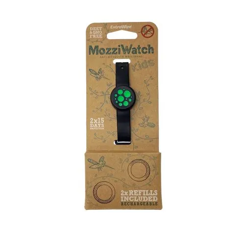 MOZZIWATCH SÄÄSETÕRJE KÄEPAEL LASTELE ROHELINE + 2 TÄITETABLETTI