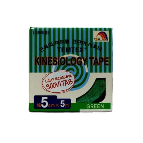 TEMTEX KINESIOLOOGILINE TEIP 5CMX5M ROHELINE N1