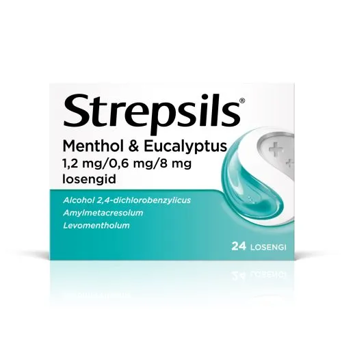 STREPSILS MENTHOL&EUCALYPTUS 0,6MG+1,2MG+8MG N24 LOSENG
