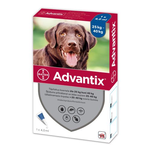 ADVANTIX TÄPILAHUS 500MG+100MG/ML 4,0ML N1 (>25-40KG)