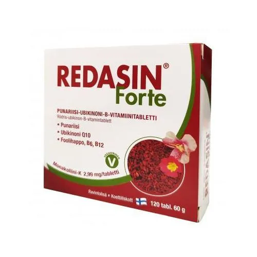 REDASIN FORTE SÜDAMETABLETID PUNASE RIISIGA N120
