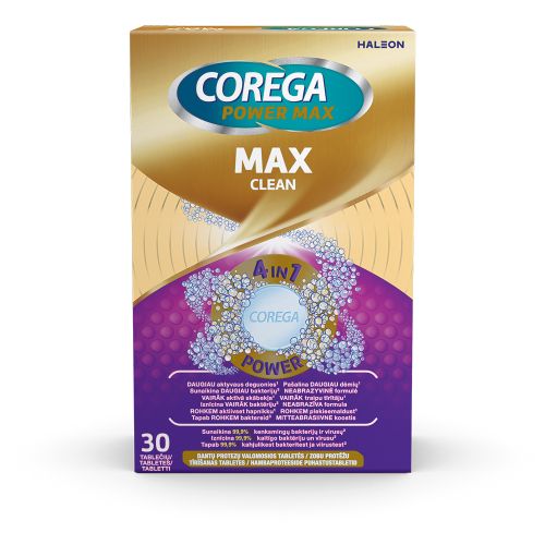 COREGA MAX CLEAN PUHASTUSTABLETID PROTEESIDELE N30