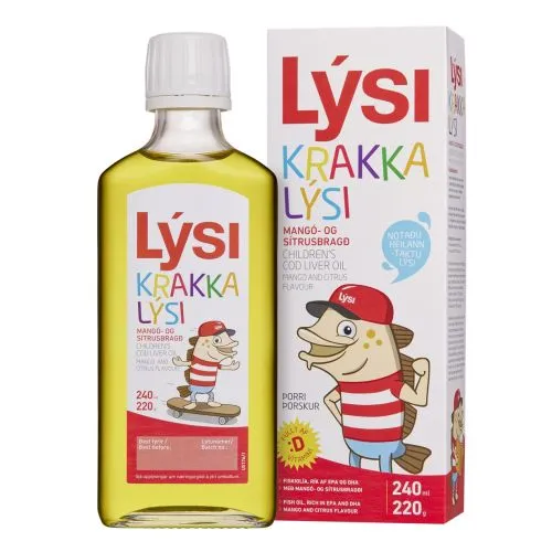 LYSI OMEGA-3 KALAMAKSAÕLI LASTELE MANGO JA TSITRUSVILJADEGA 240ML