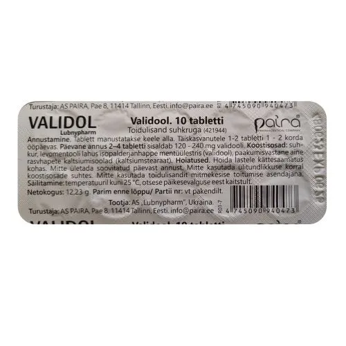 VALIDOOL SUHKRUGA 60MG N10