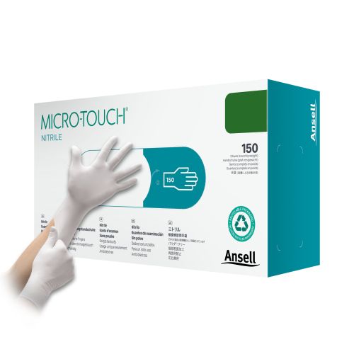 KINDAD MICRO-TOUCH NITRILE WHITE PF PROTS M N150