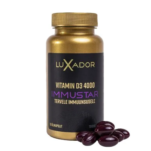 LUXADOR IMMUSTAR VITAMIIN D3 ÕLIKAPSLID 4000IU N90